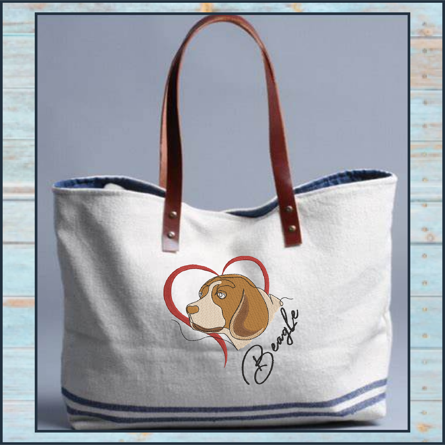 Beagle Love Machine Embroidery Design | Pet Dog with Heart | Dog Lover Animal Embroidery | 6 Sizes (0741)