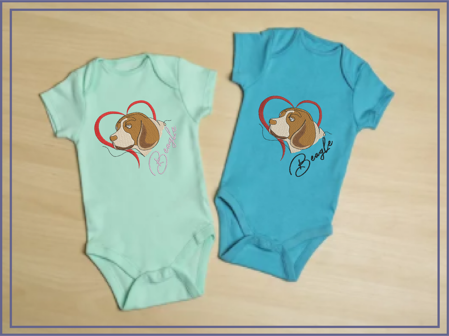 Beagle Love Machine Embroidery Design | Pet Dog with Heart | Dog Lover Animal Embroidery | 6 Sizes (0741)