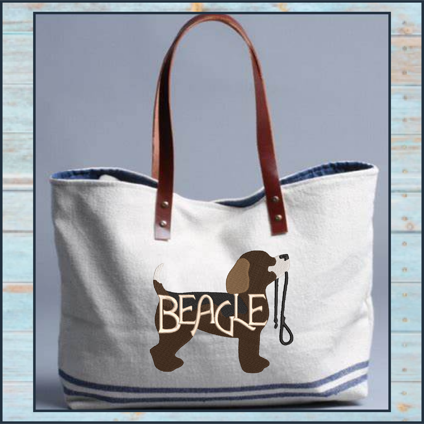 Beagle Puppy Machine Embroidery Design | Puppy with Leash | Dog Lover Animal Pet Embroidery | 6 Sizes (0744)
