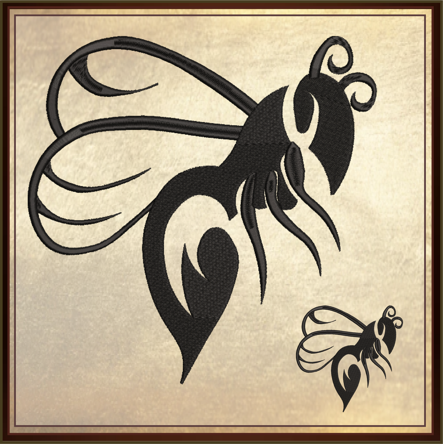 Bee Silhouette Machine Embroidery Design – Bumble Bee, Wasp & Hornet Outline Pattern – 10 Sizes (0116)