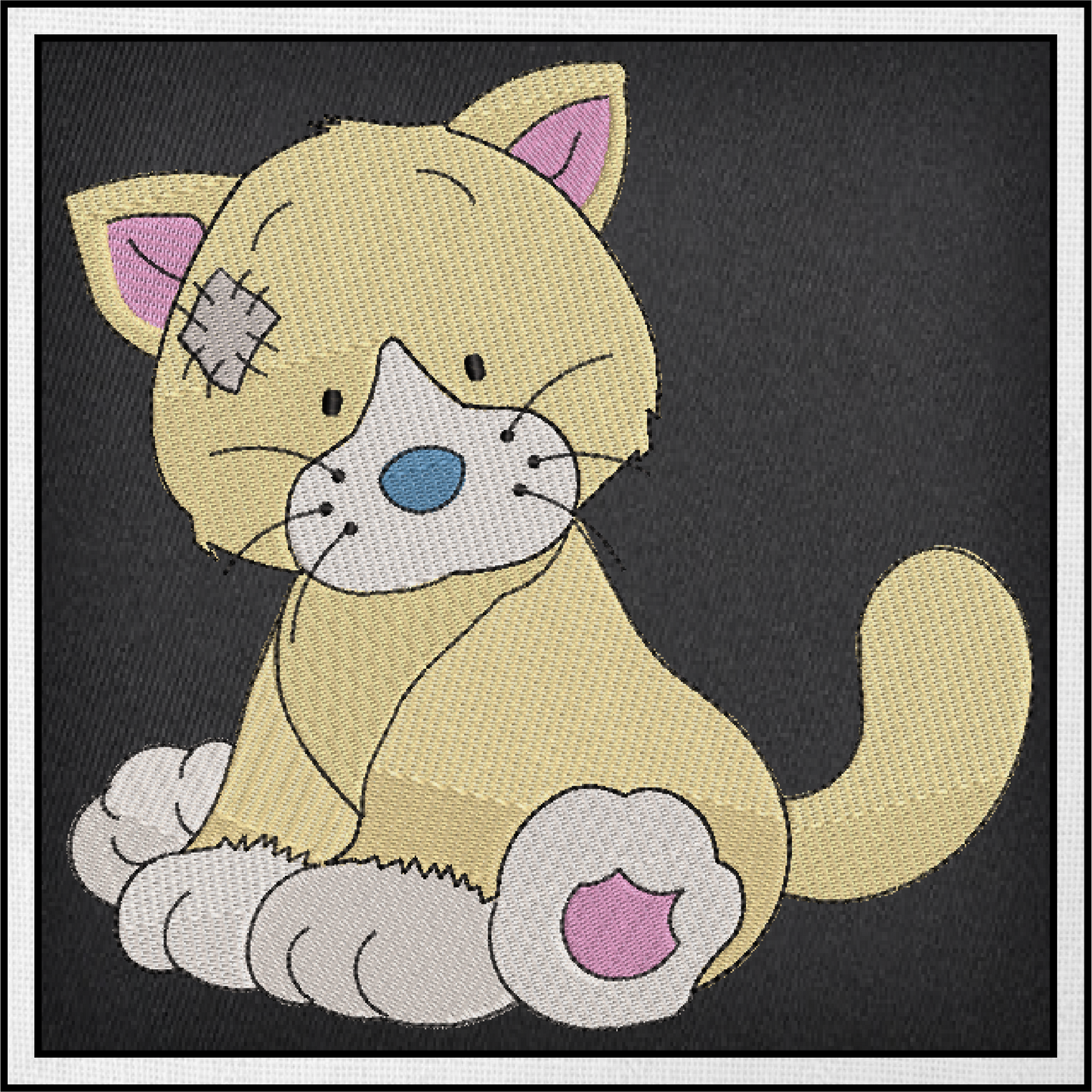 Toy Cat Machine Embroidery Design for Babies and Kids | Vintage Stuffed Animal Cat | Blue Nose Tatty Teddy Inspired | 6 Sizes (0227)