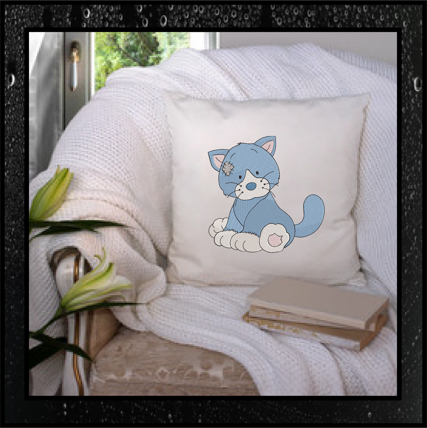 Toy Cat Machine Embroidery Design for Babies and Kids | Vintage Stuffed Animal Cat | Blue Nose Tatty Teddy Inspired | 6 Sizes (0227)