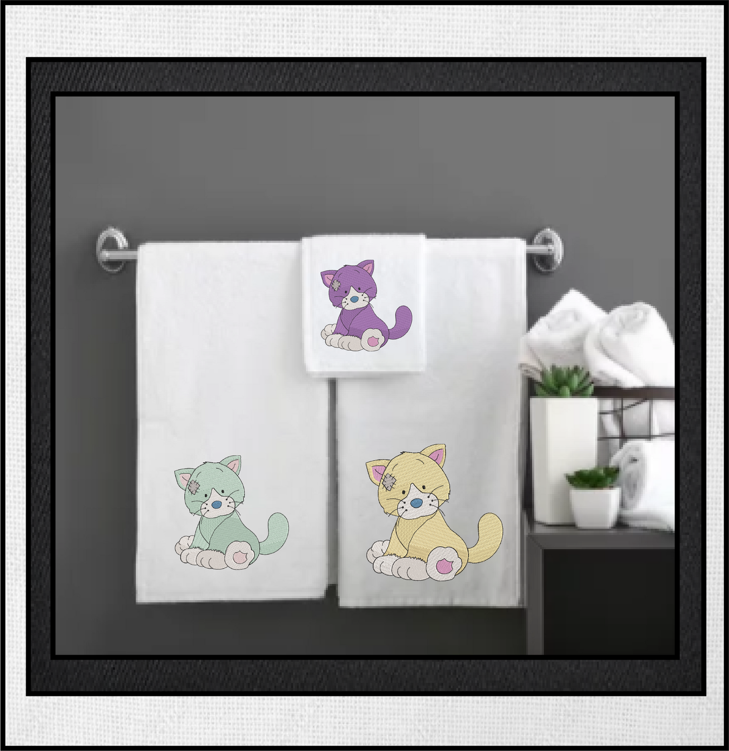 Toy Cat Machine Embroidery Design for Babies and Kids | Vintage Stuffed Animal Cat | Blue Nose Tatty Teddy Inspired | 6 Sizes (0227)