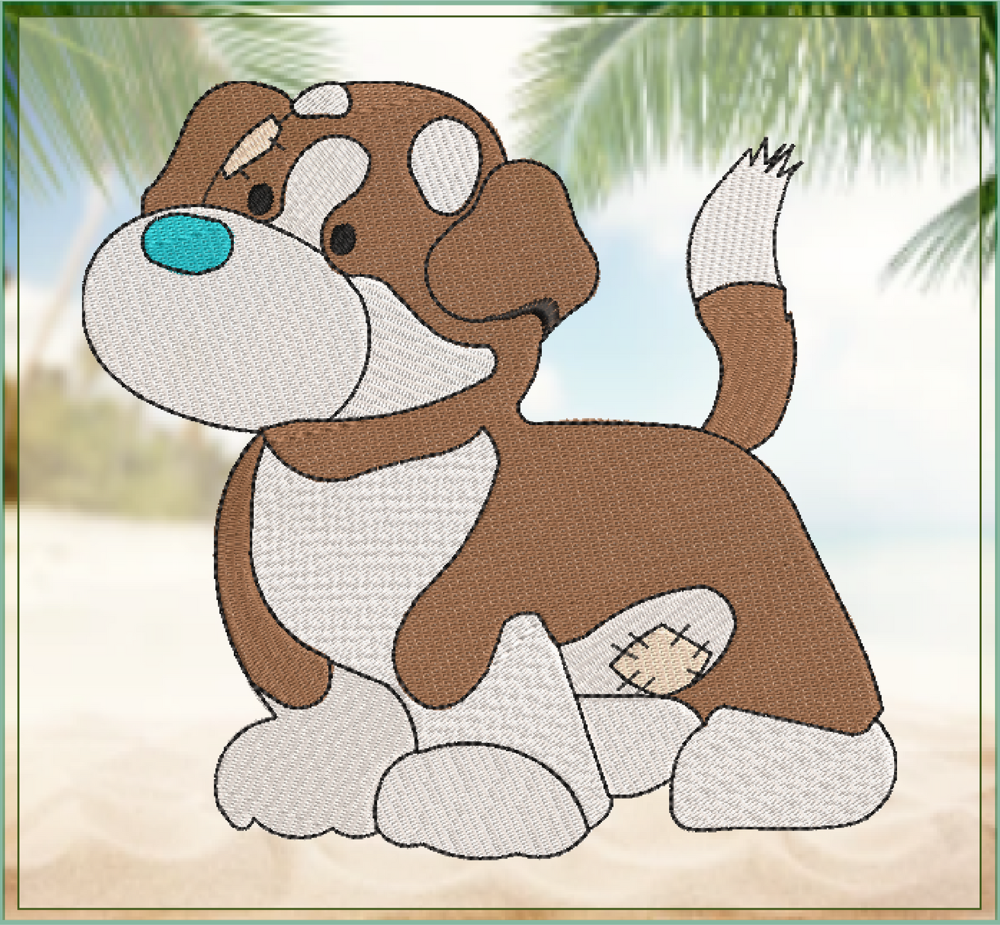 Stuffed Toy Dog Machine Embroidery Design for Babies and Kids | Vintage Plush Puppy Pattern | Blue Nose Tatty Teddy Inspired Design | 6 Sizes (0768)