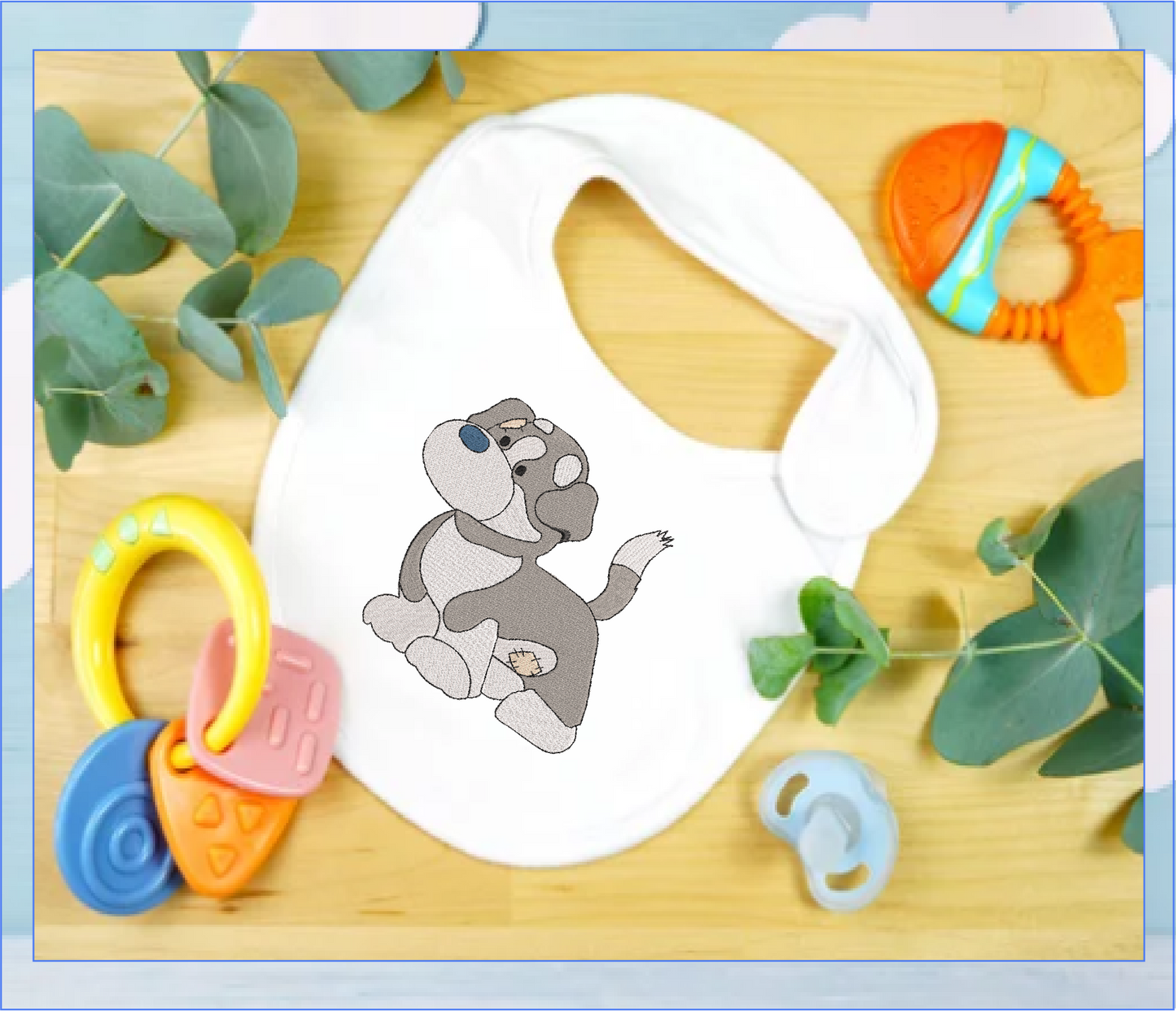 Stuffed Toy Dog Machine Embroidery Design for Babies and Kids | Vintage Plush Puppy Pattern | Blue Nose Tatty Teddy Inspired Design | 6 Sizes (0768)