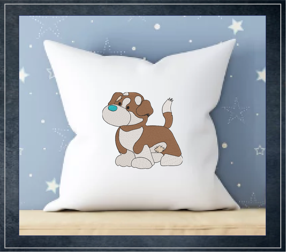 Stuffed Toy Dog Machine Embroidery Design for Babies and Kids | Vintage Plush Puppy Pattern | Blue Nose Tatty Teddy Inspired Design | 6 Sizes (0768)
