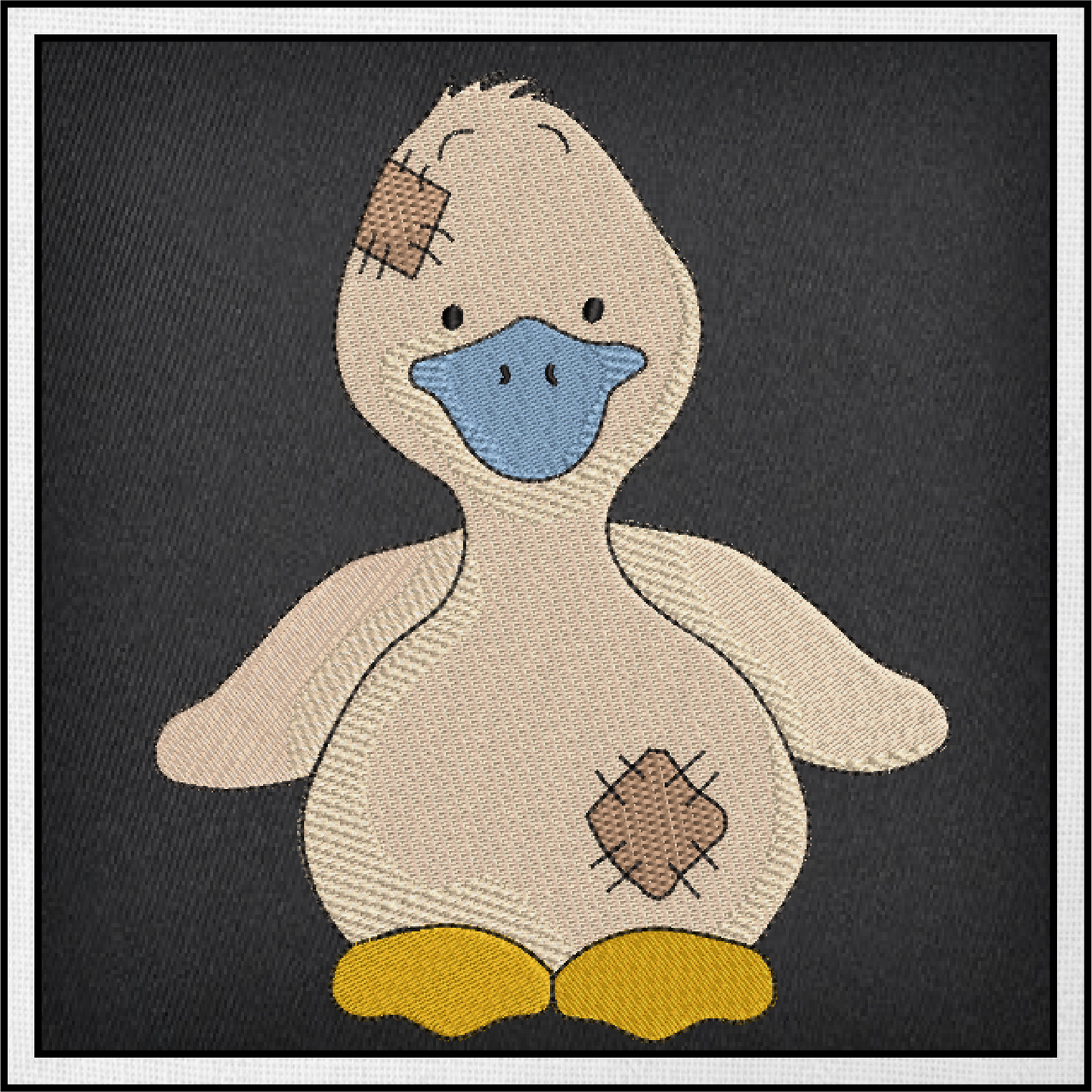 Toy Duckling Machine Embroidery Design for Babies and Kids | Old Stuffed Animal Embroidery Pattern | Blue Nose Tatty Teddy Style | 6 Sizes (0758)