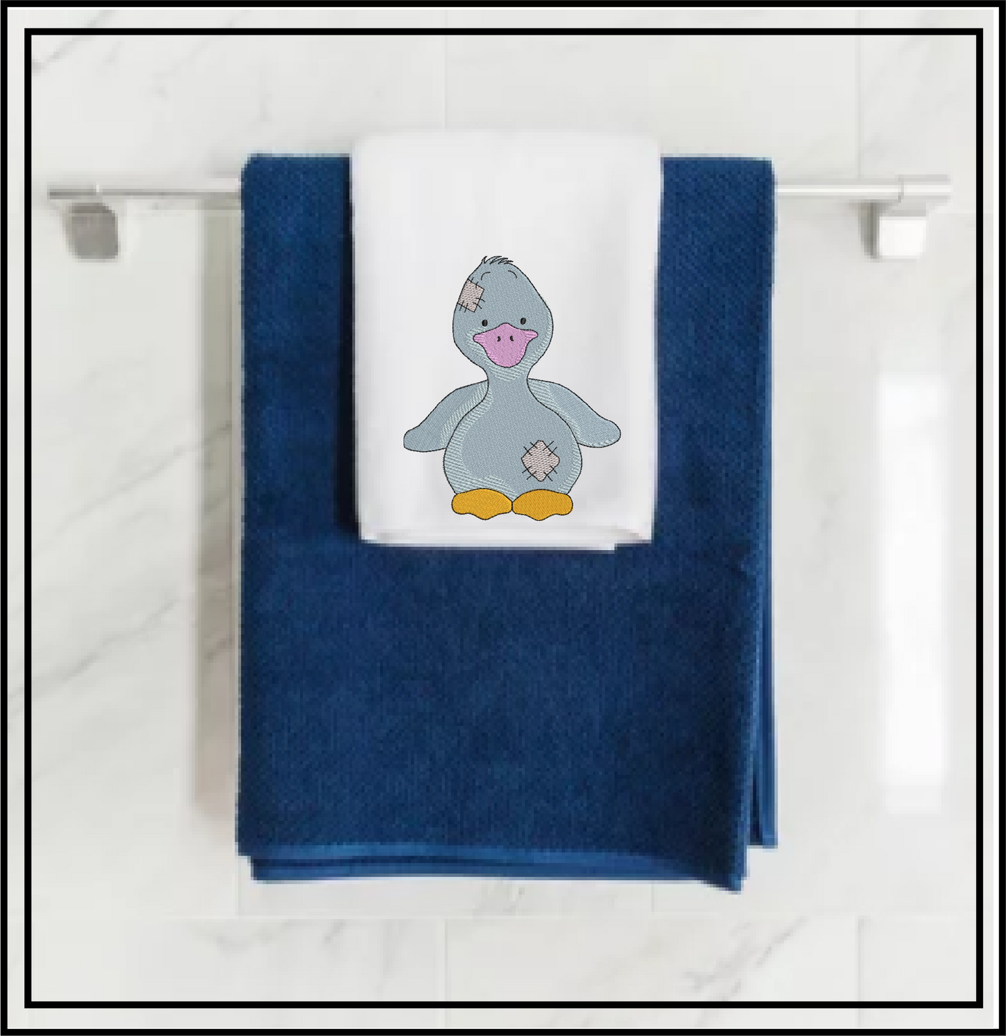 Toy Duckling Machine Embroidery Design for Babies and Kids | Old Stuffed Animal Embroidery Pattern | Blue Nose Tatty Teddy Style | 6 Sizes (0758)