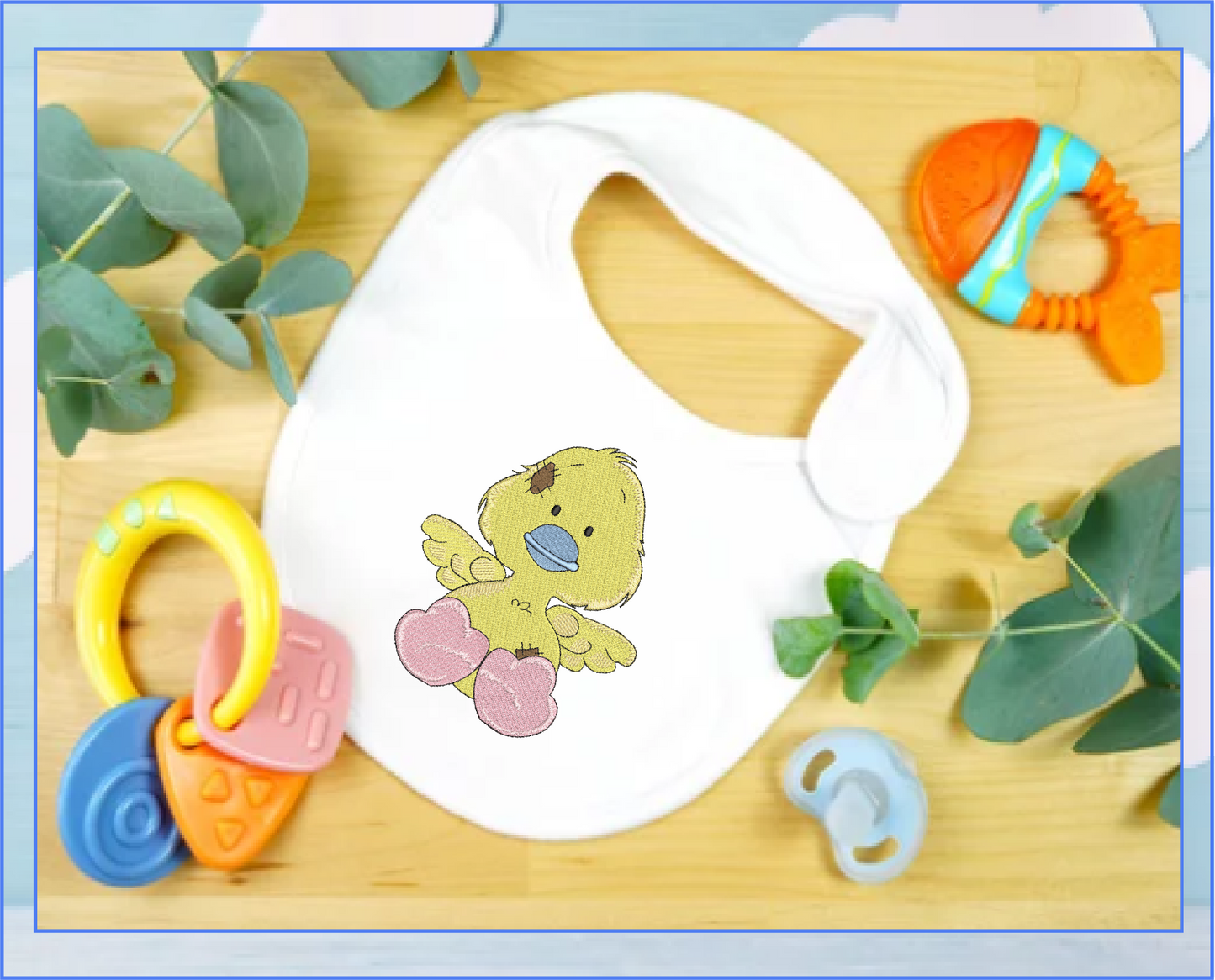 Toy Duckling Machine Embroidery Design for Babies and Kids | Vintage Stuffed Animal Embroidery Pattern | Blue Nose Tatty Teddy Inspired | 6 Sizes (0759)