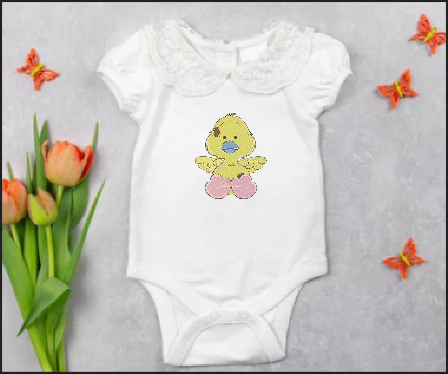 Toy Duckling Machine Embroidery Design for Babies and Kids | Vintage Stuffed Animal Embroidery Pattern | Blue Nose Tatty Teddy Inspired | 6 Sizes (0759)