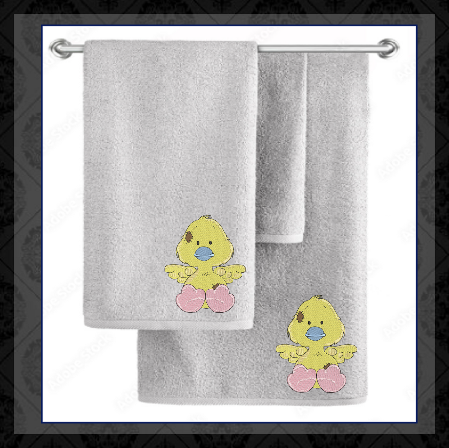 Toy Duckling Machine Embroidery Design for Babies and Kids | Vintage Stuffed Animal Embroidery Pattern | Blue Nose Tatty Teddy Inspired | 6 Sizes (0759)