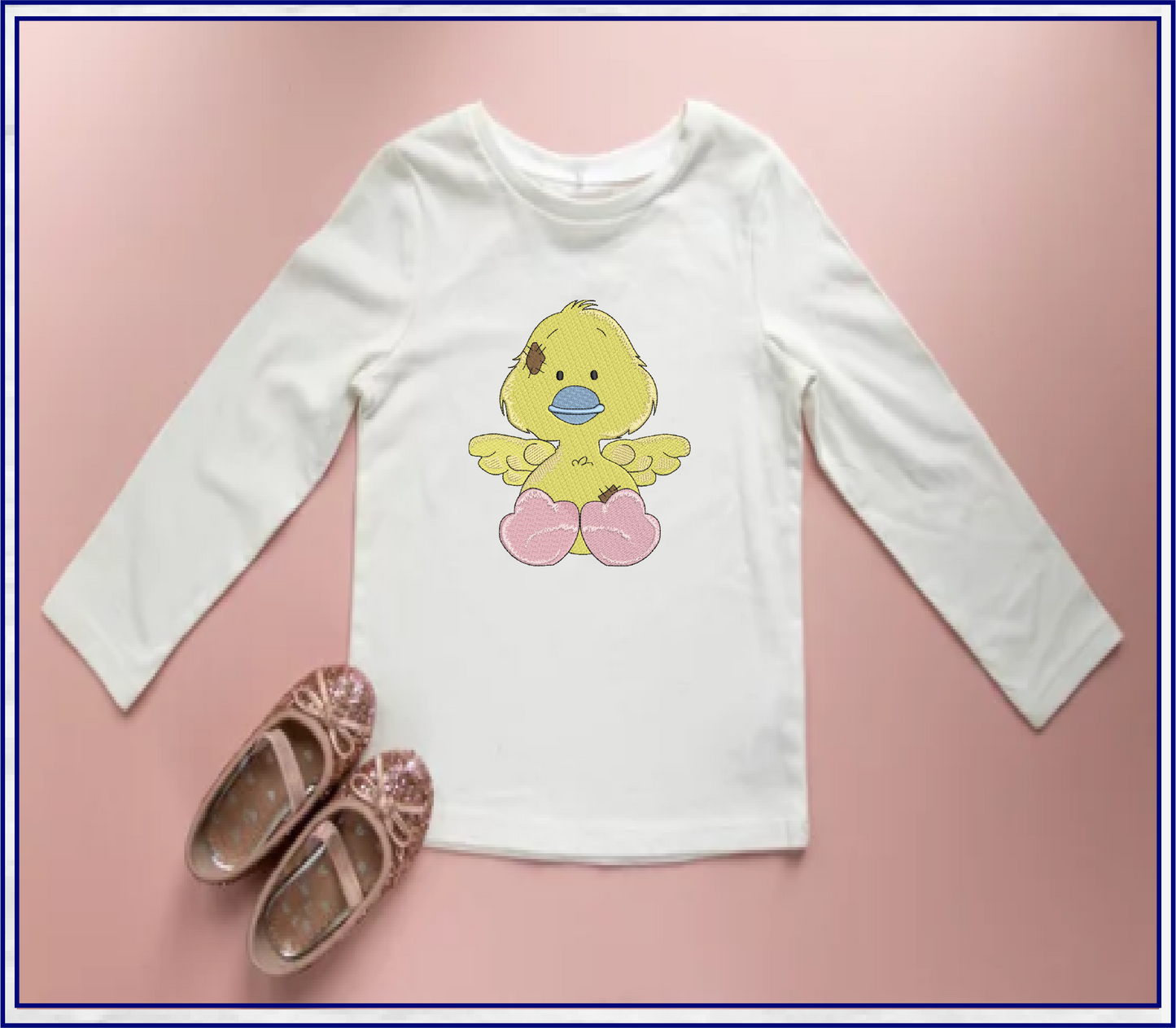 Toy Duckling Machine Embroidery Design for Babies and Kids | Vintage Stuffed Animal Embroidery Pattern | Blue Nose Tatty Teddy Inspired | 6 Sizes (0759)