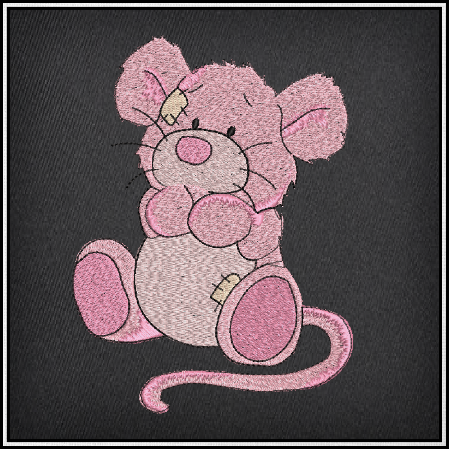 Toy Stuffed Mouse Machine Embroidery Design for Babies and Kids | Vintage Plush Mouse Pattern | Blue Nose Tatty Teddy Inspired | 8 Sizes (0763)