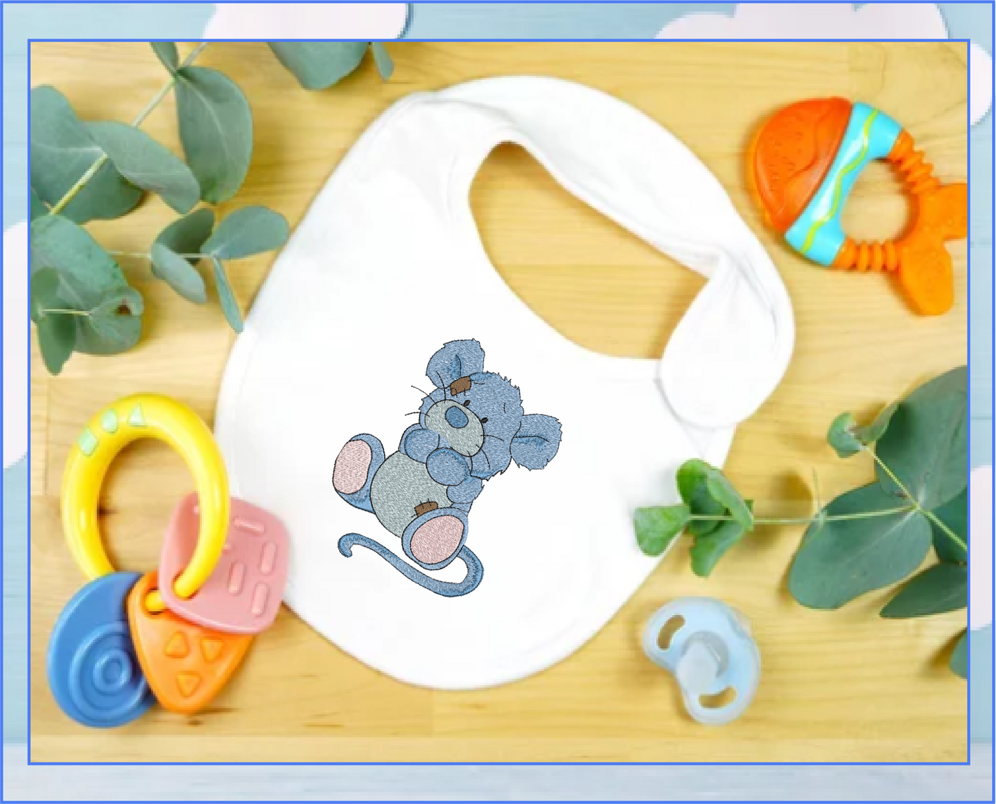Toy Stuffed Mouse Machine Embroidery Design for Babies and Kids | Vintage Plush Mouse Pattern | Blue Nose Tatty Teddy Inspired | 8 Sizes (0763)