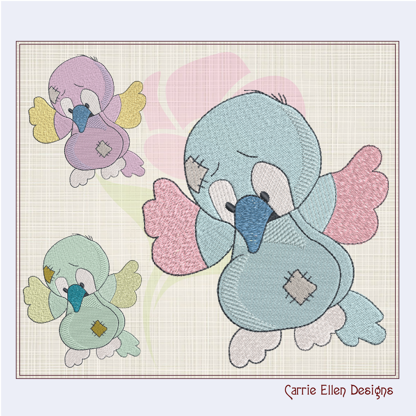 Stuffed Toy Parrot Machine Embroidery Design for Babies and Kids | Vintage Plush Animal Pattern | Blue Nose Tatty Teddy Inspired | 8 Sizes (0779)