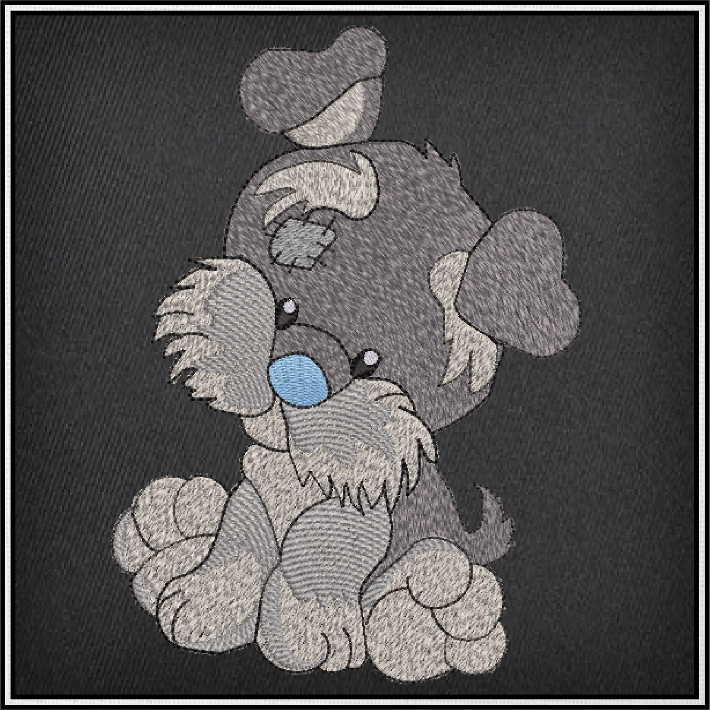 Toy Yorkie Machine Embroidery Design for Babies and Kids | Stuffed Yorkshire Terrier Plush Animal | Blue Nose Tatty Teddy Inspired | 8 Sizes (0786)