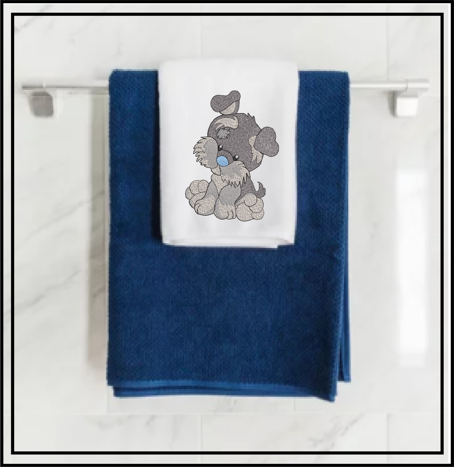 Toy Yorkie Machine Embroidery Design for Babies and Kids | Stuffed Yorkshire Terrier Plush Animal | Blue Nose Tatty Teddy Inspired | 8 Sizes (0786)