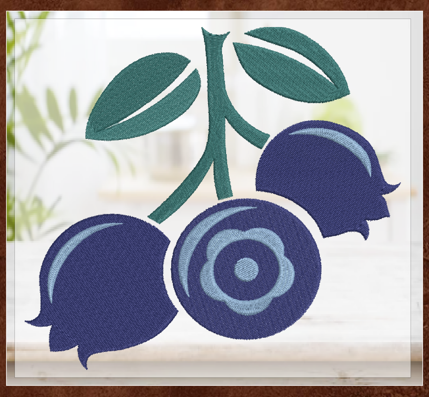 Blueberries Machine Embroidery Design | Summer Orchard Fruit Embroidery | Digital Fruit Stitch Design | 8 Sizes (0980)