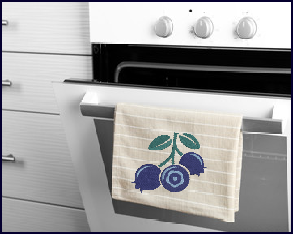 Blueberries Machine Embroidery Design | Summer Orchard Fruit Embroidery | Digital Fruit Stitch Design | 8 Sizes (0980)