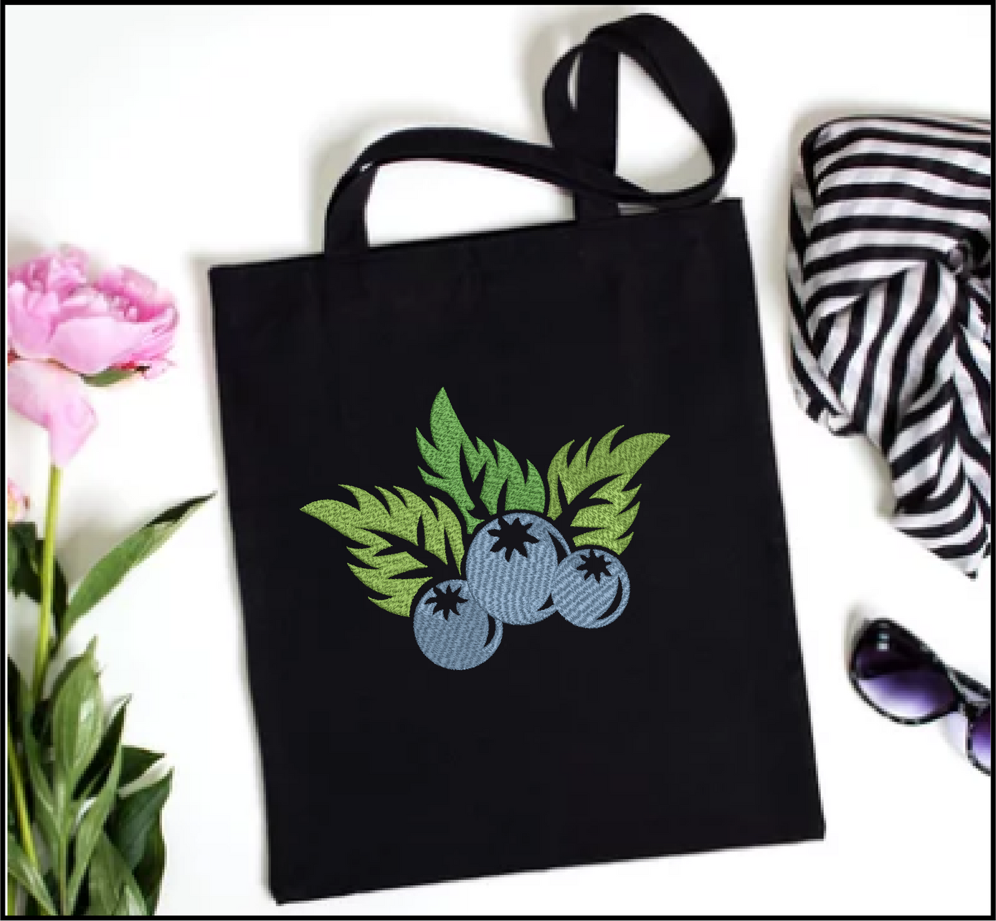 Blueberries Machine Embroidery Design | Orchard Fruit Summer Embroidery | Digital Fruit Stitch Design | 8 Sizes (0981)