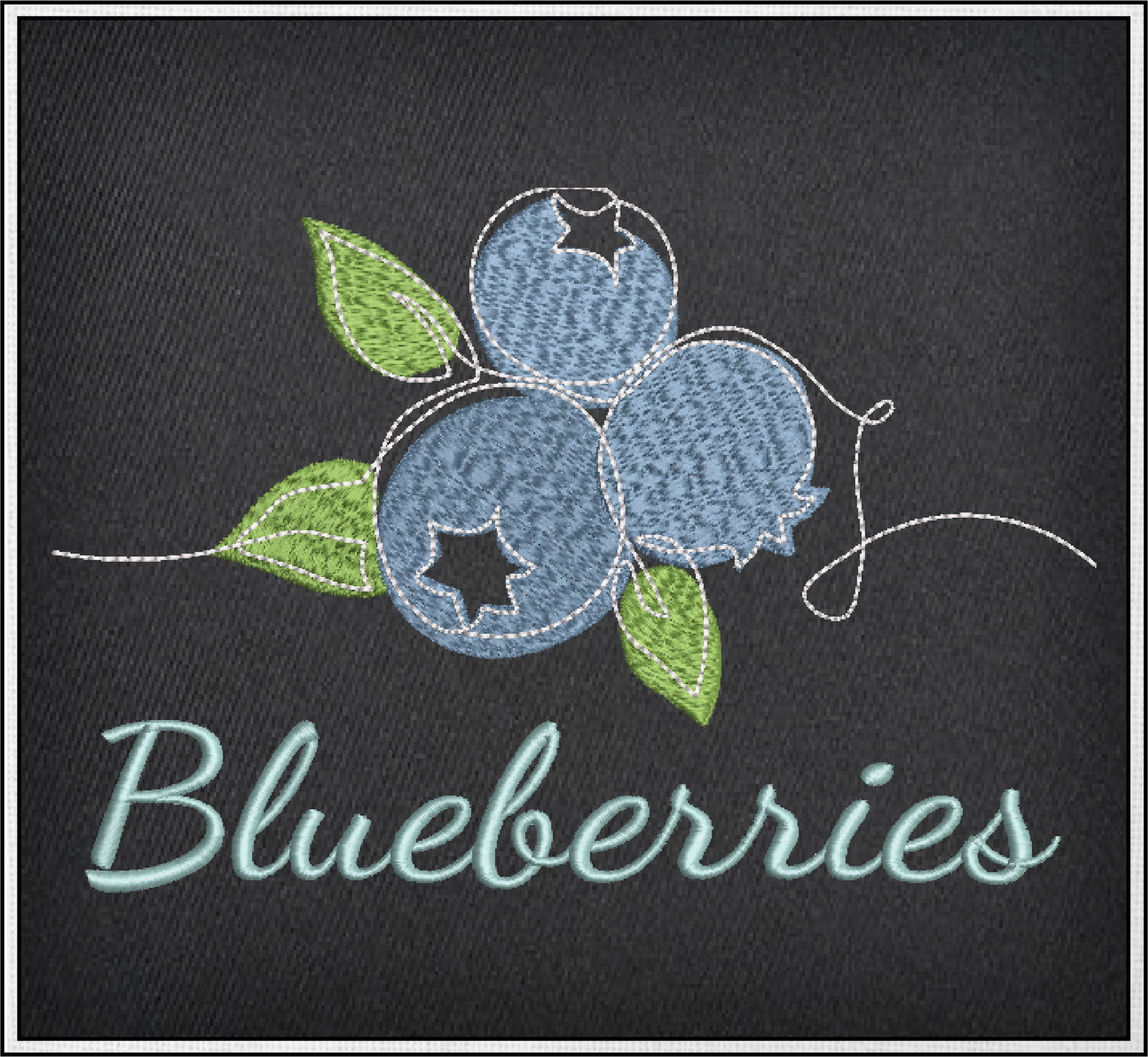 Blueberries Machine Embroidery Design | Summer Orchard Fruit Embroidery | Digital Blueberry Stitch Pattern | 8 Sizes (0982)