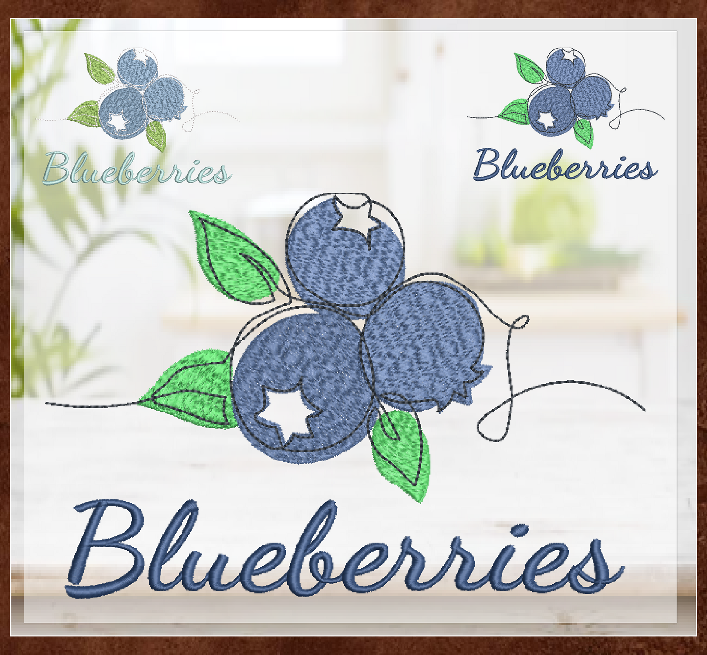 Blueberries Machine Embroidery Design | Summer Orchard Fruit Embroidery | Digital Blueberry Stitch Pattern | 8 Sizes (0982)