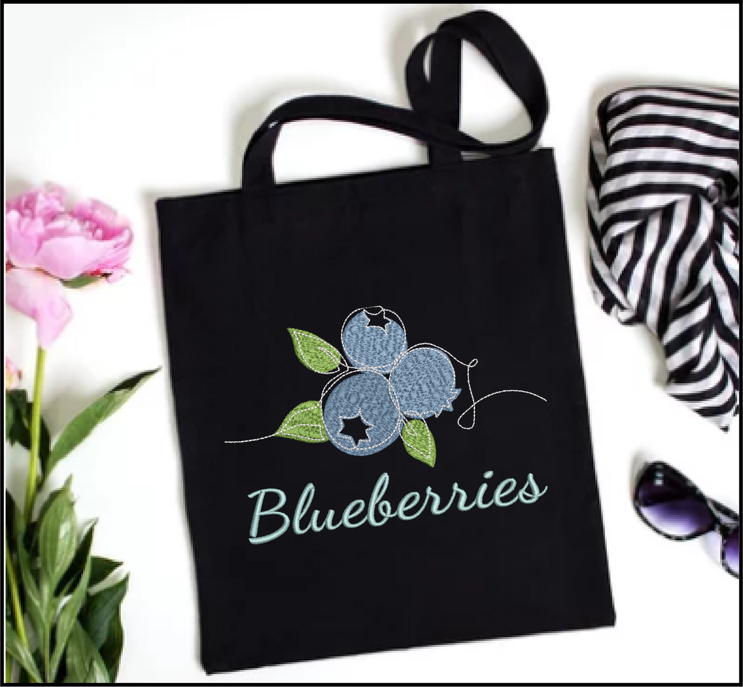 Blueberries Machine Embroidery Design | Summer Orchard Fruit Embroidery | Digital Blueberry Stitch Pattern | 8 Sizes (0982)