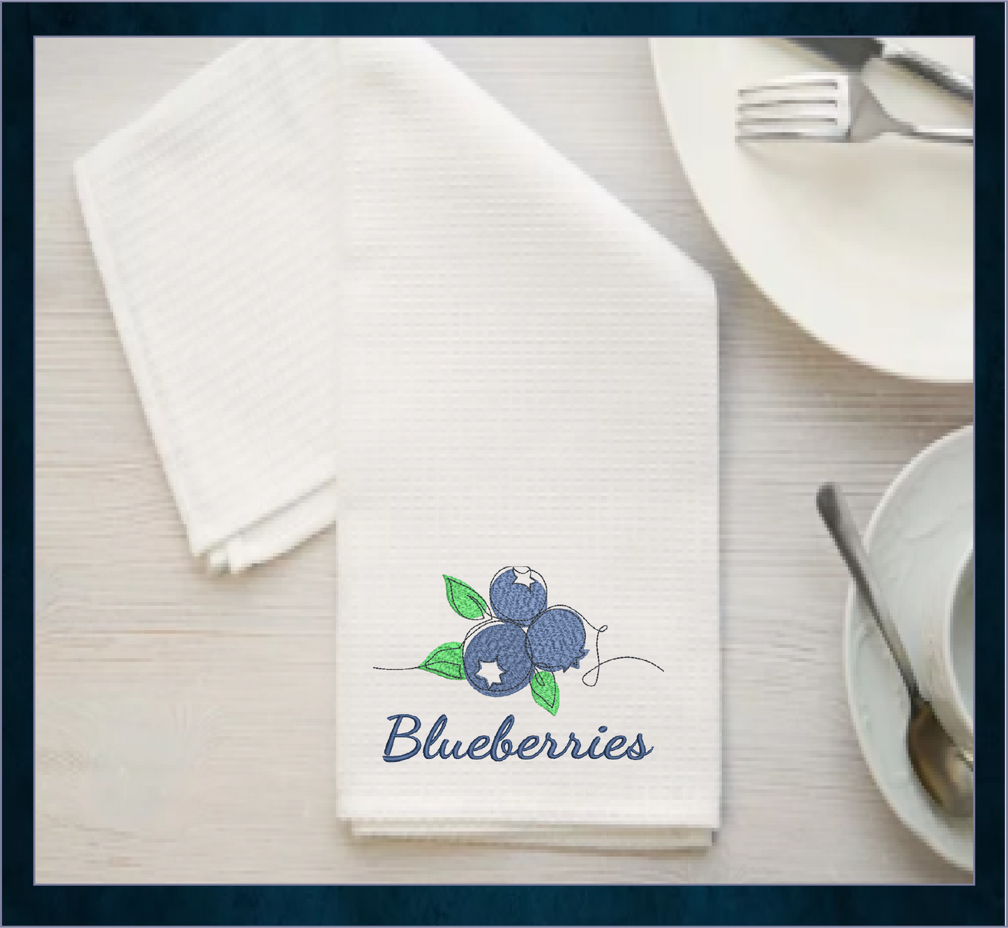 Blueberries Machine Embroidery Design | Summer Orchard Fruit Embroidery | Digital Blueberry Stitch Pattern | 8 Sizes (0982)