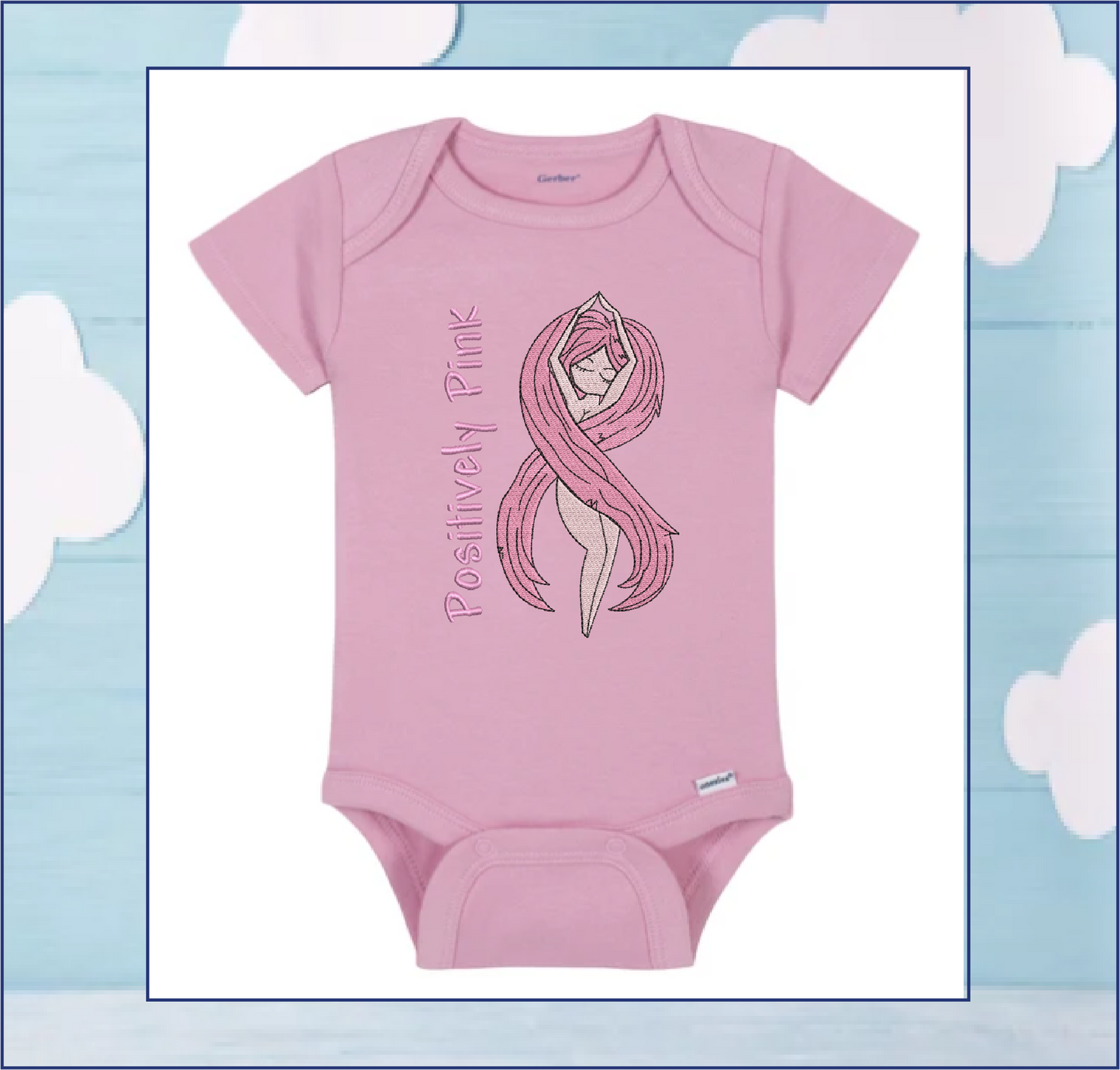 Breast Cancer Awareness Embroidery, Positively Pink Design, Pink Ribbon Embroidery, Cancer Ribbon Embroidery, 8 Sizes (0364)