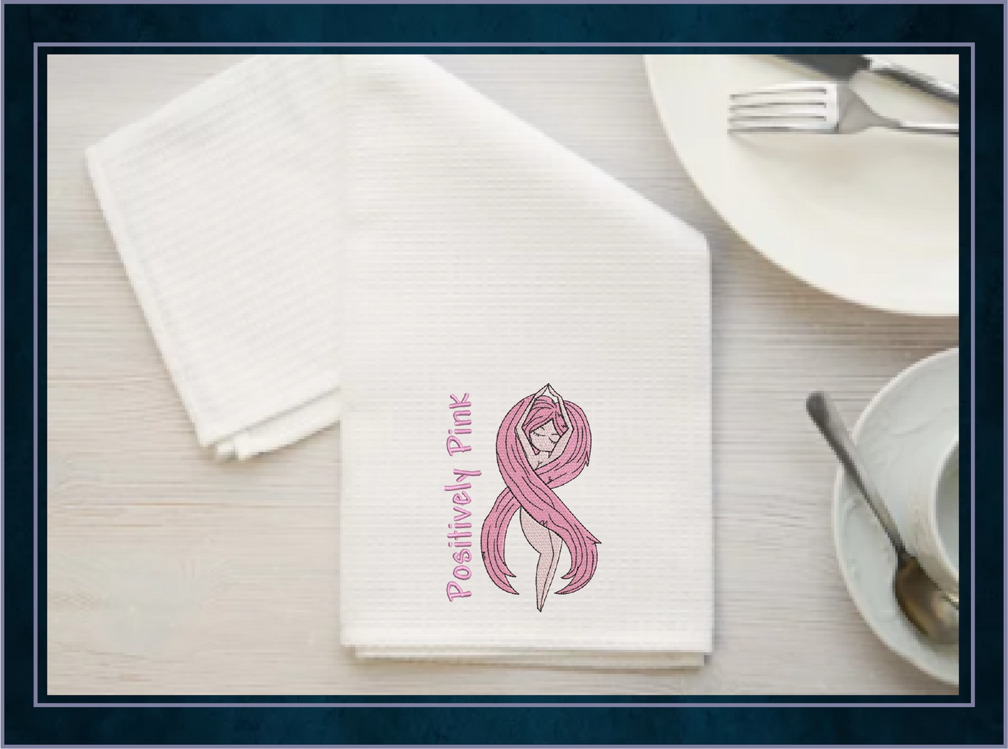 Breast Cancer Awareness Embroidery, Positively Pink Design, Pink Ribbon Embroidery, Cancer Ribbon Embroidery, 8 Sizes (0364)