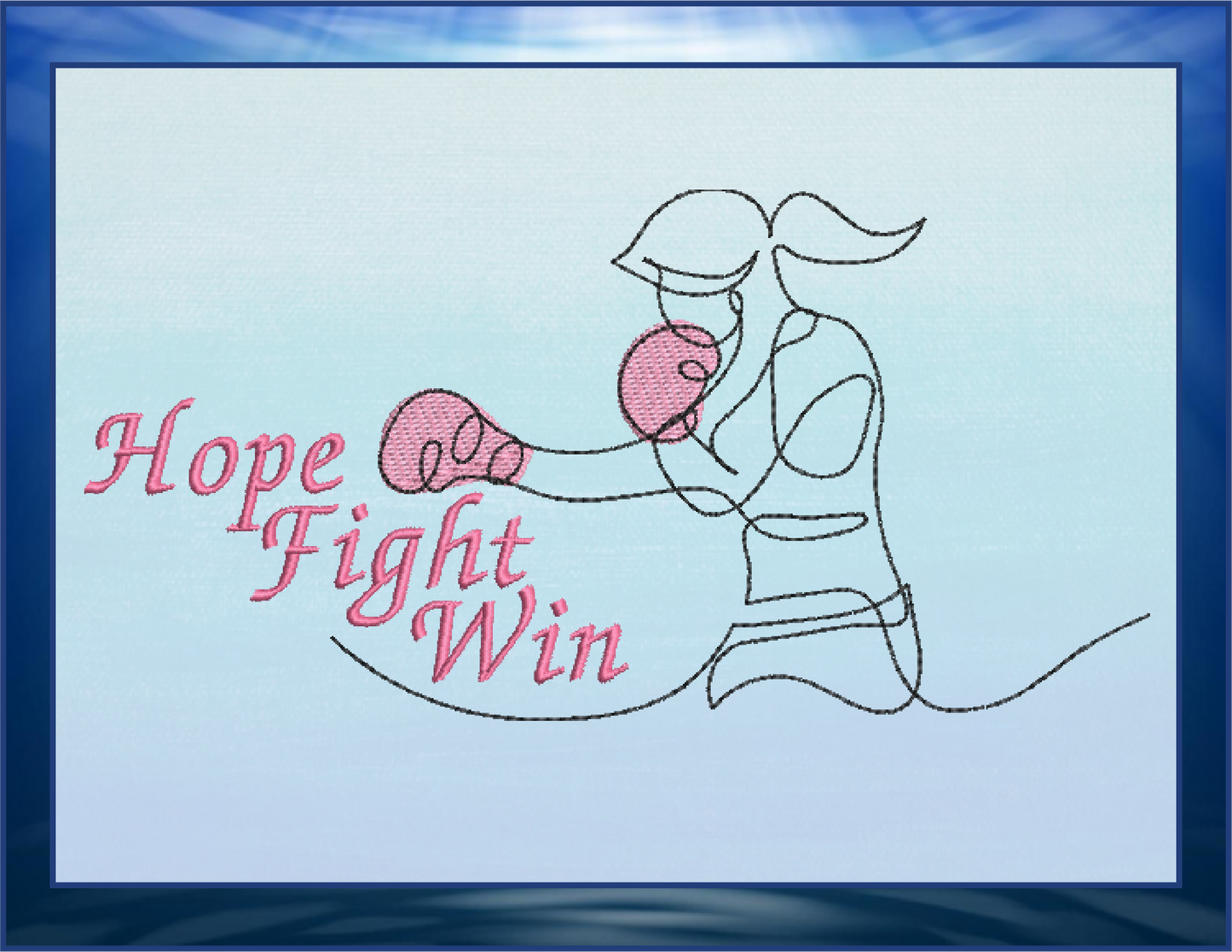 Breast Cancer Awareness Machine Embroidery Design, Think Pink Ribbon Embroidery, Fight Hope Win Cancer Embroidery, 8 Sizes (0103)