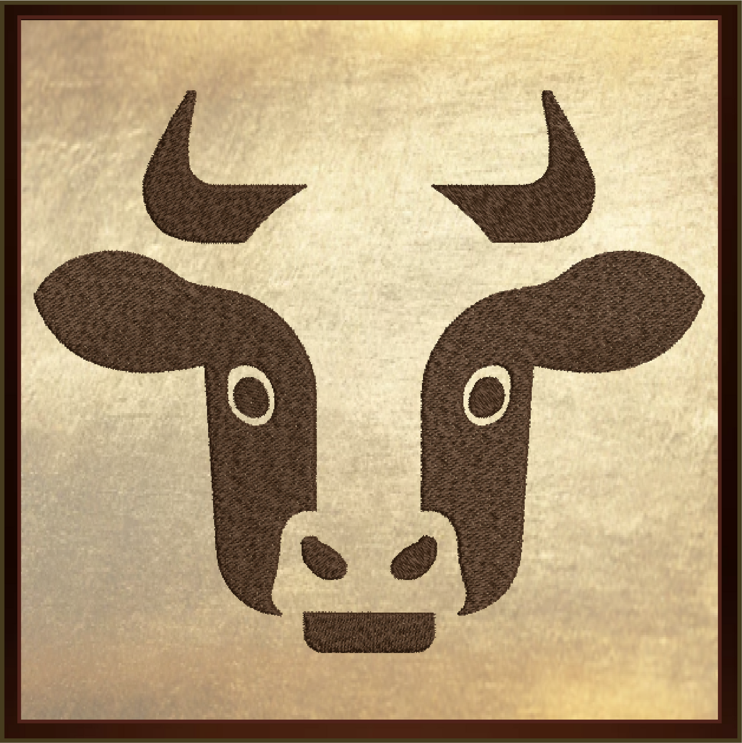 Bull Head Machine Embroidery Design – Bull Profile Silhouette Pattern, Farm Animal Machine Embroidery, Western Ranch Décor, 4 Sizes (0454)
