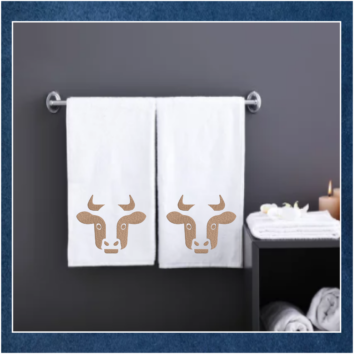 Bull Head Machine Embroidery Design – Bull Profile Silhouette Pattern, Farm Animal Machine Embroidery, Western Ranch Décor, 4 Sizes (0454)