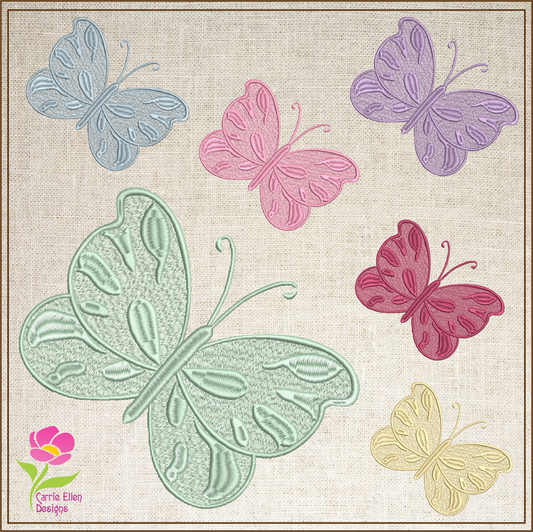 Butterfly Machine Embroidery Design – Monarch Butterflies – Garden Insect Embroidery Designs – 6 Sizes (0181)