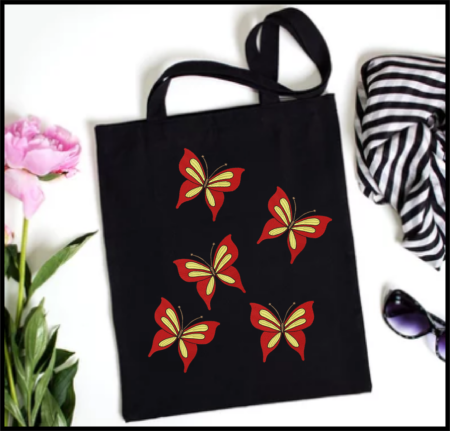 Butterfly Machine Embroidery Design, Monarch Butterflies, Garden Insect Embroidery Designs, 10 Sizes (0622)