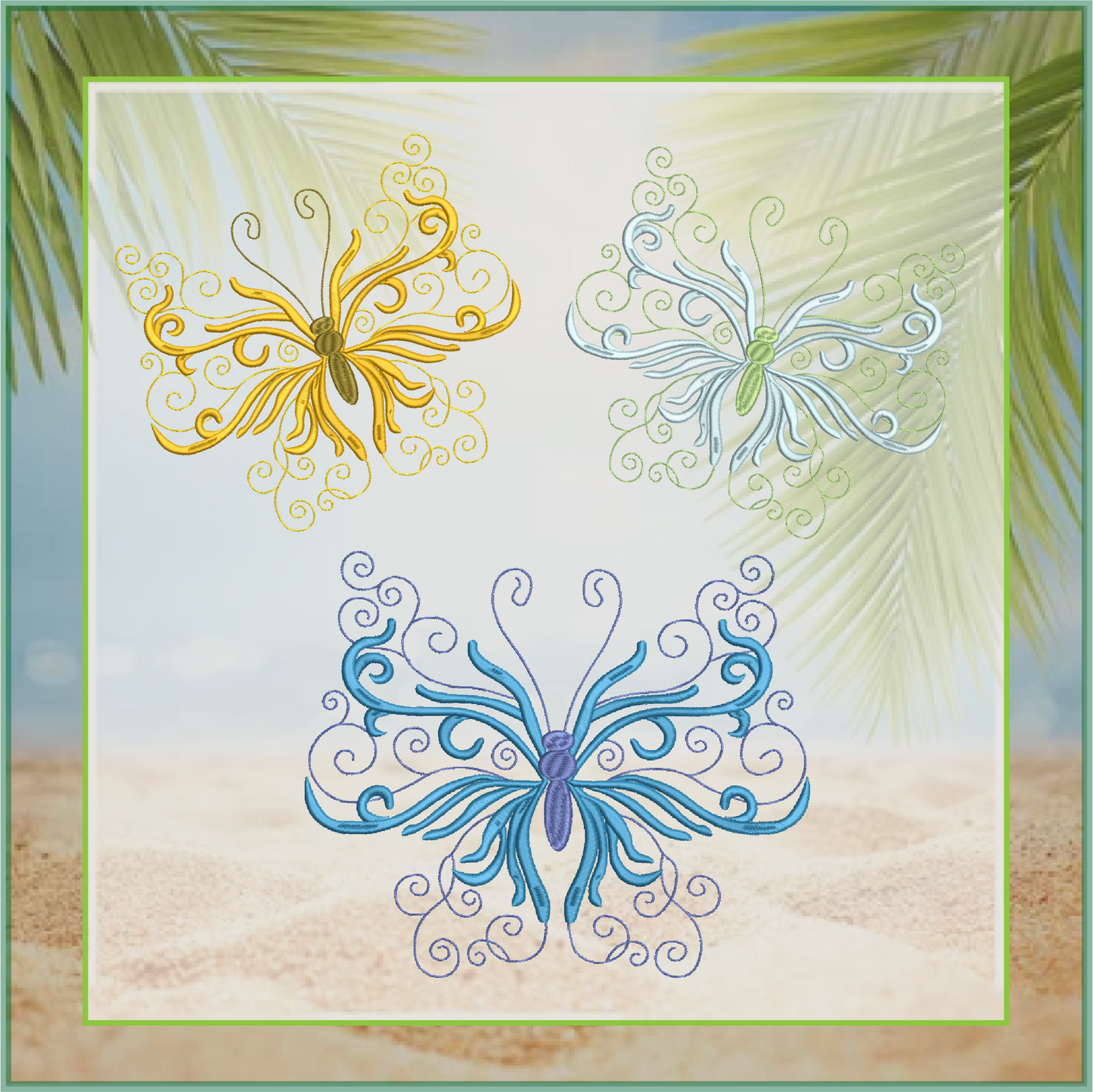 Butterfly Machine Embroidery Design, Monarch Butterflies, Garden Insect Embroidery Designs, 10 Sizes (0623)