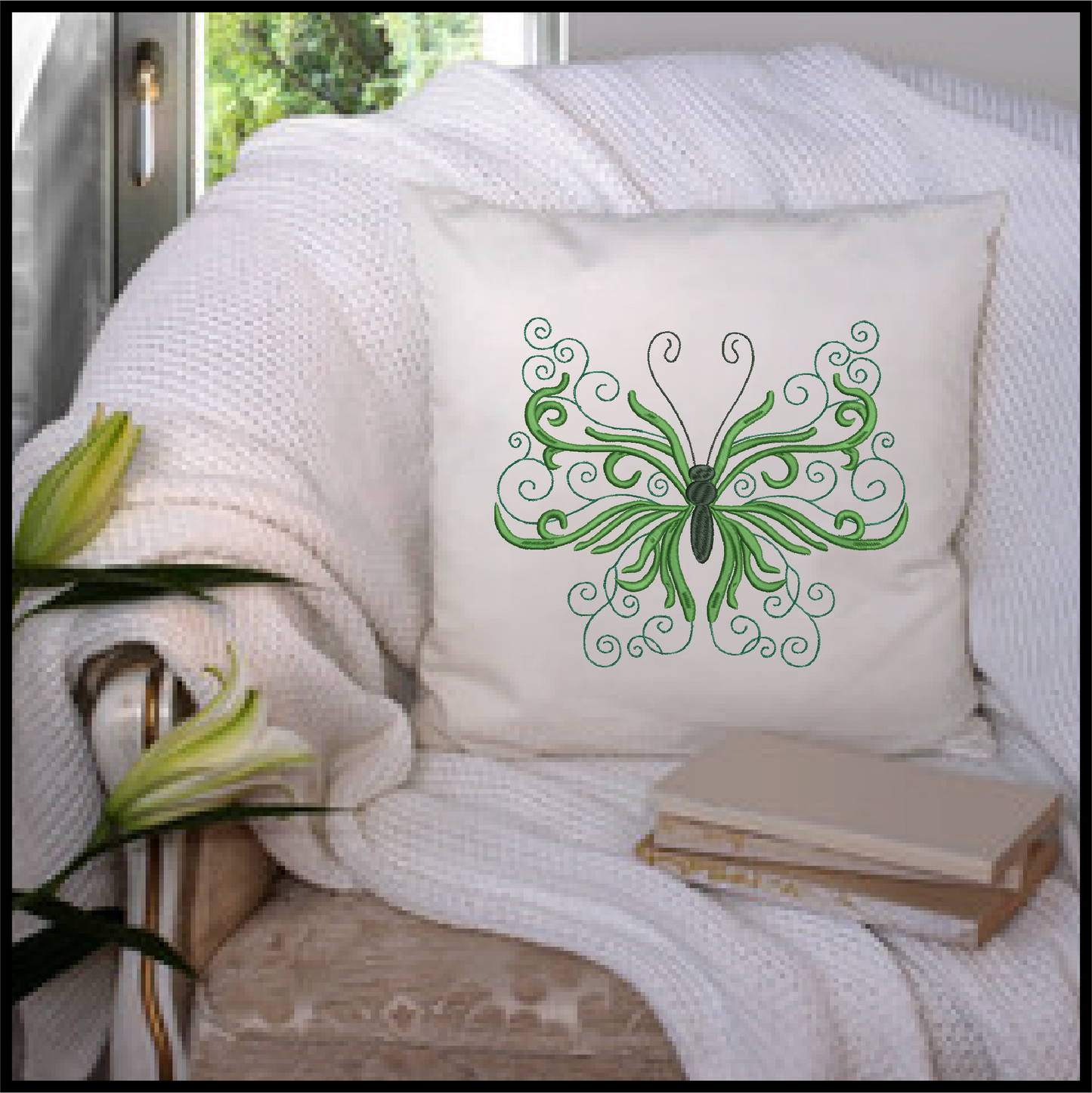 Butterfly Machine Embroidery Design, Monarch Butterflies, Garden Insect Embroidery Designs, 10 Sizes (0623)