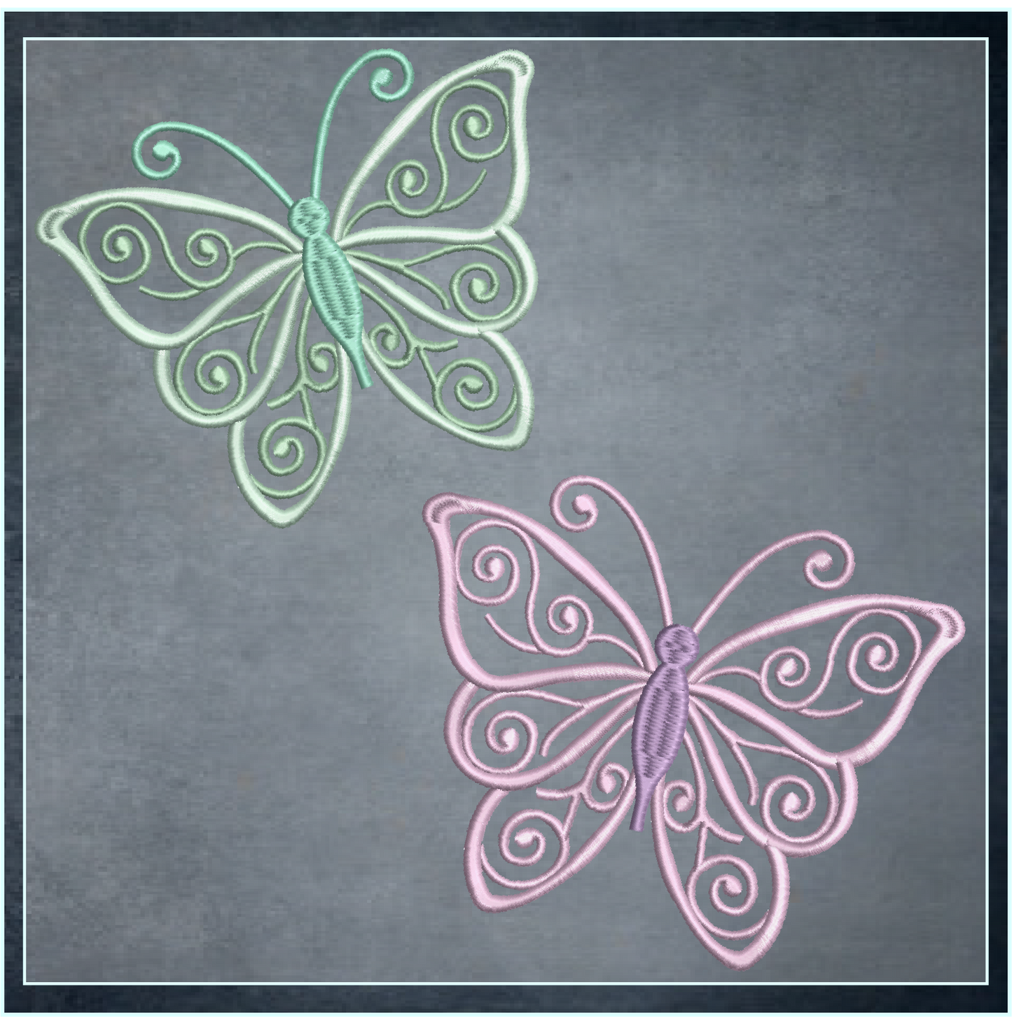 Butterfly Machine Embroidery Design | Fancy Flourish Monarch Butterflies | Garden Insect Embroidery | 6 Sizes (0716)