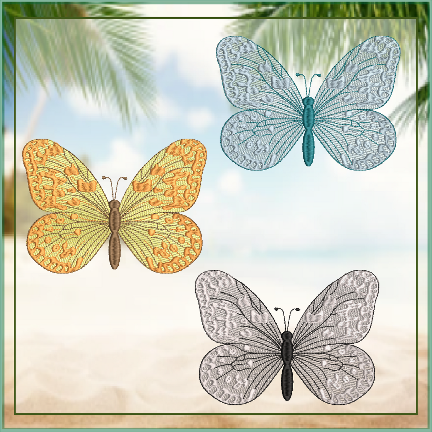 Butterfly Machine Embroidery Design | Monarch Butterflies | Garden Insect Embroidery | 6 Sizes (0718)