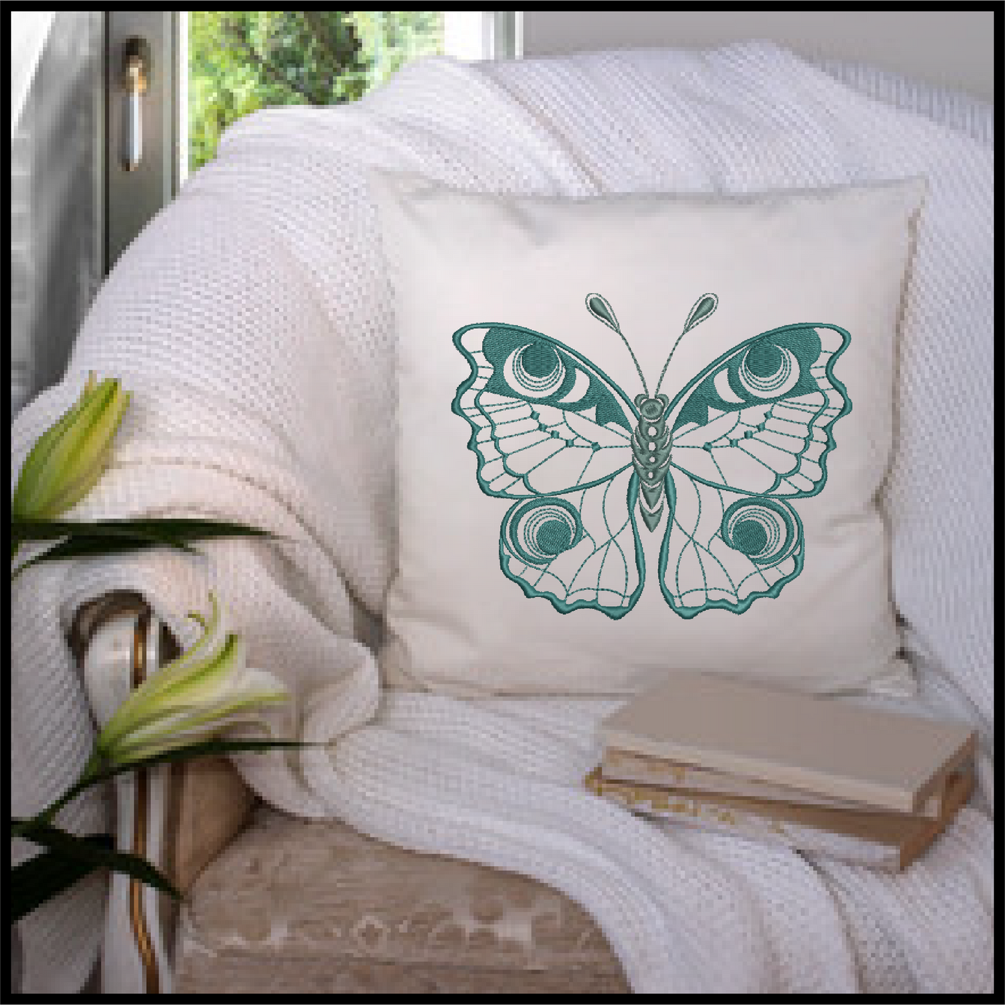 Butterfly Machine Embroidery Design | Monarch Butterflies | Garden Insect Embroidery | 6 Sizes (0728)