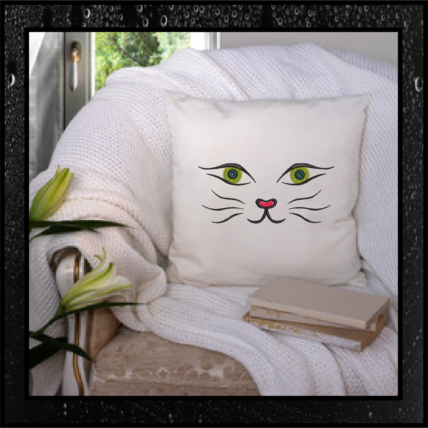 Cat Face Machine Embroidery Design, Pet Embroidery, Cute Cat Cartoon Design, 10 Sizes (0308)