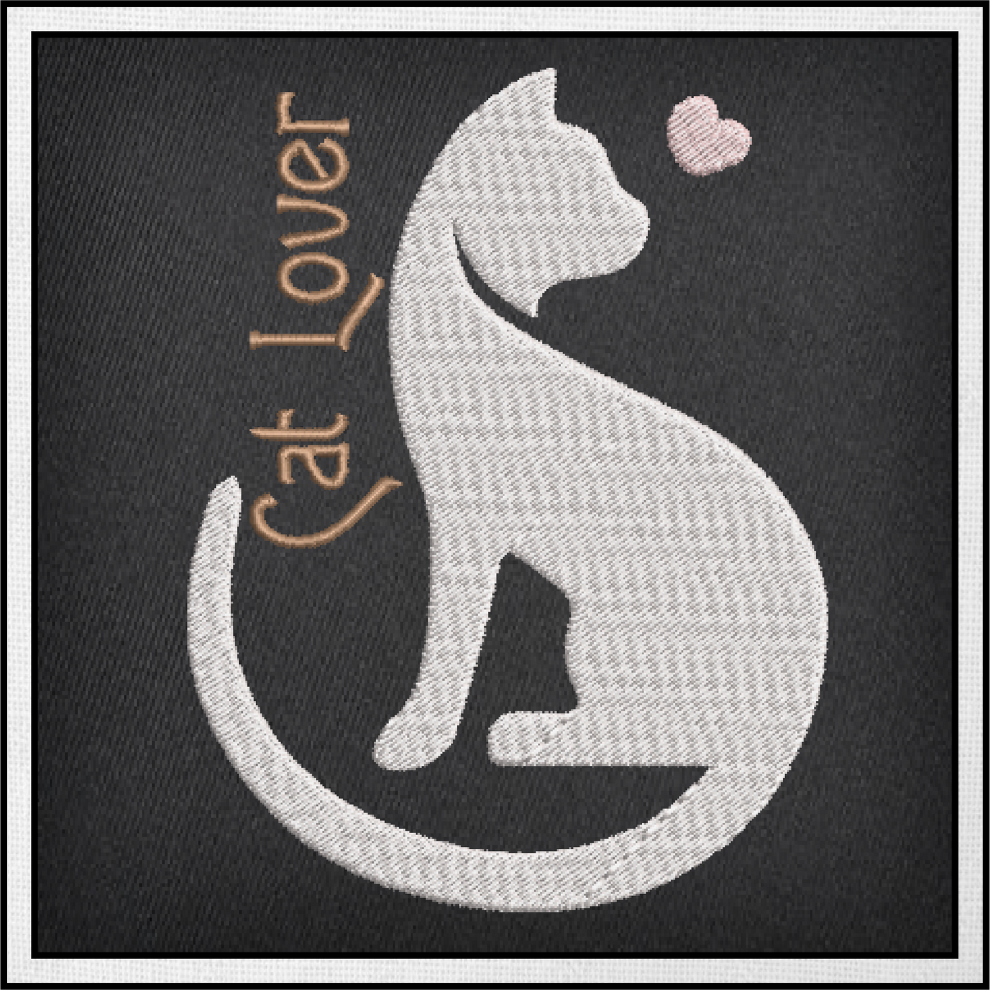 Cat Lover Machine Embroidery Design – Pet Cat Silhouette Embroidery Pattern, 8 Sizes (0483)