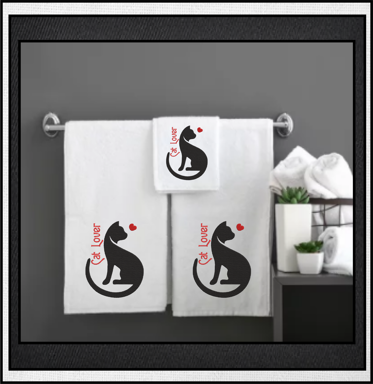 Cat Lover Machine Embroidery Design – Pet Cat Silhouette Embroidery Pattern, 8 Sizes (0483)