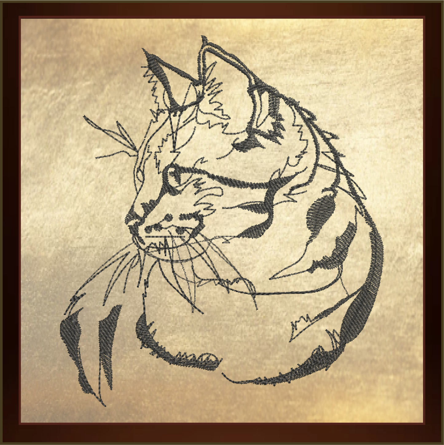 Cat Machine Embroidery Design Sketch, Cat Profile Embroidery Design, Cat Lover Embroidery Designs, Pet Embroidery Design, 8 Sizes (0340)