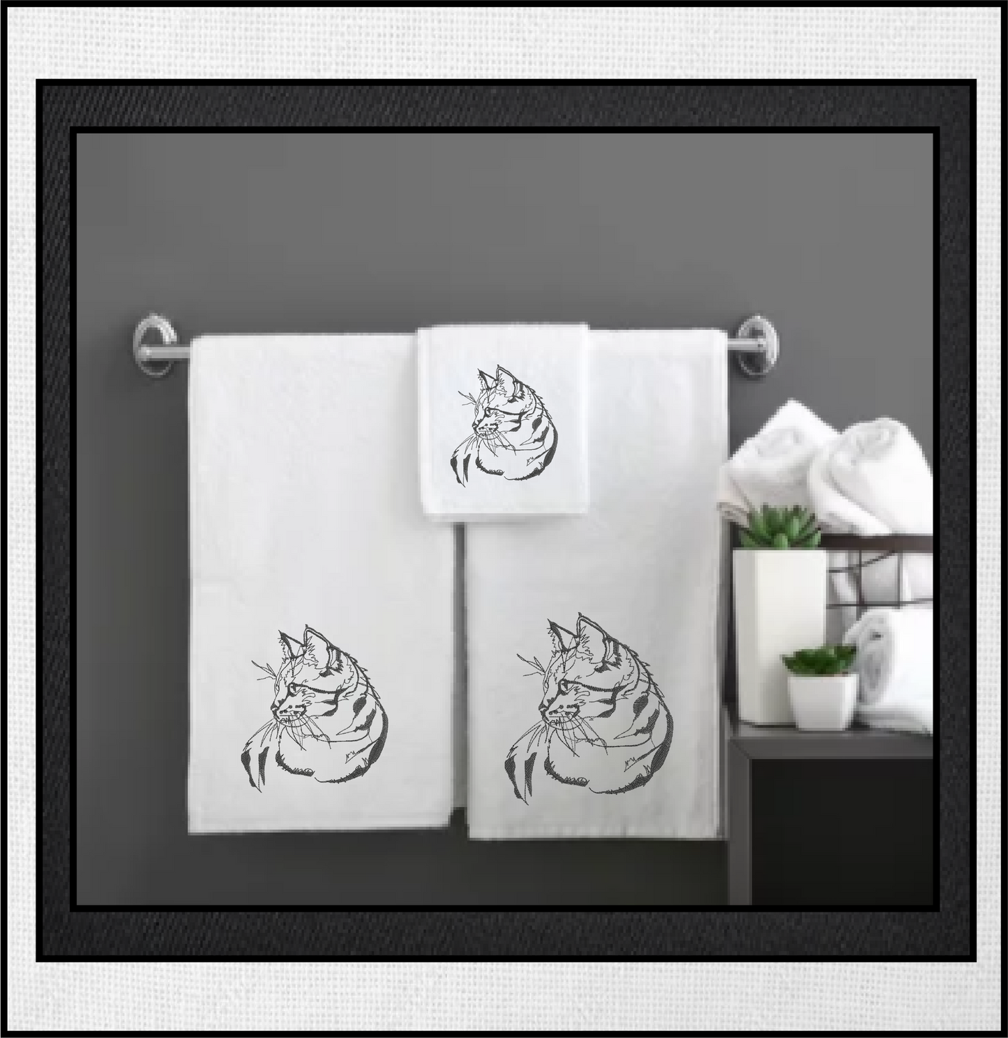 Cat Machine Embroidery Design Sketch, Cat Profile Embroidery Design, Cat Lover Embroidery Designs, Pet Embroidery Design, 8 Sizes (0340)