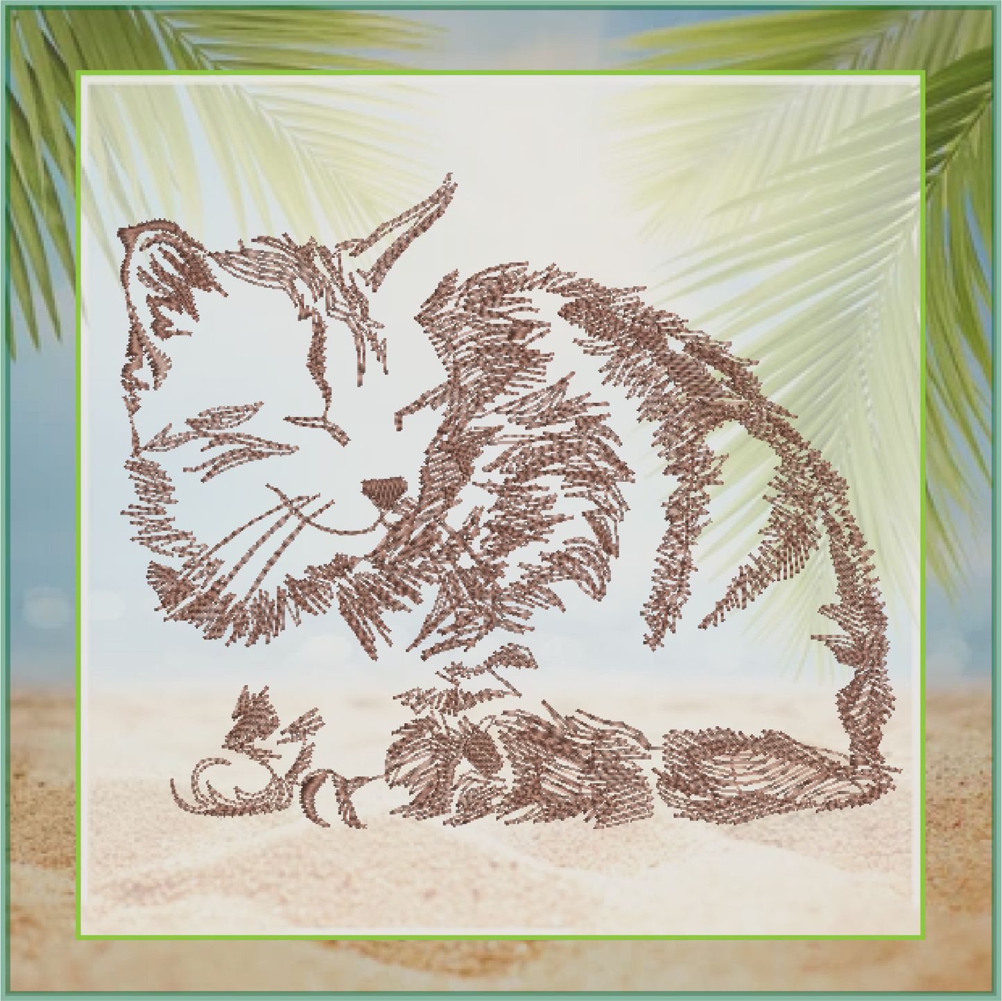 Cat Sketch Machine Embroidery Design | Kitten Line Art Embroidery Design | Pet Kitten Embroidery (0686)