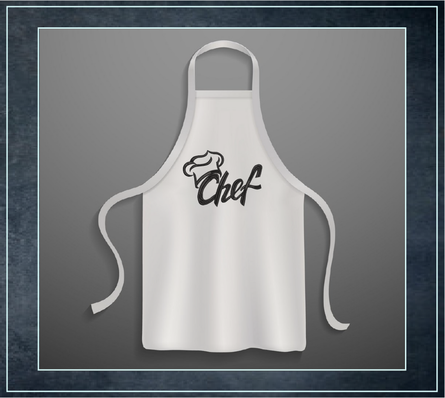 Chef Hat Machine Embroidery Design | Chef Hat Outline with Text | Kitchen & Culinary Embroidery | 6 Sizes (0630)