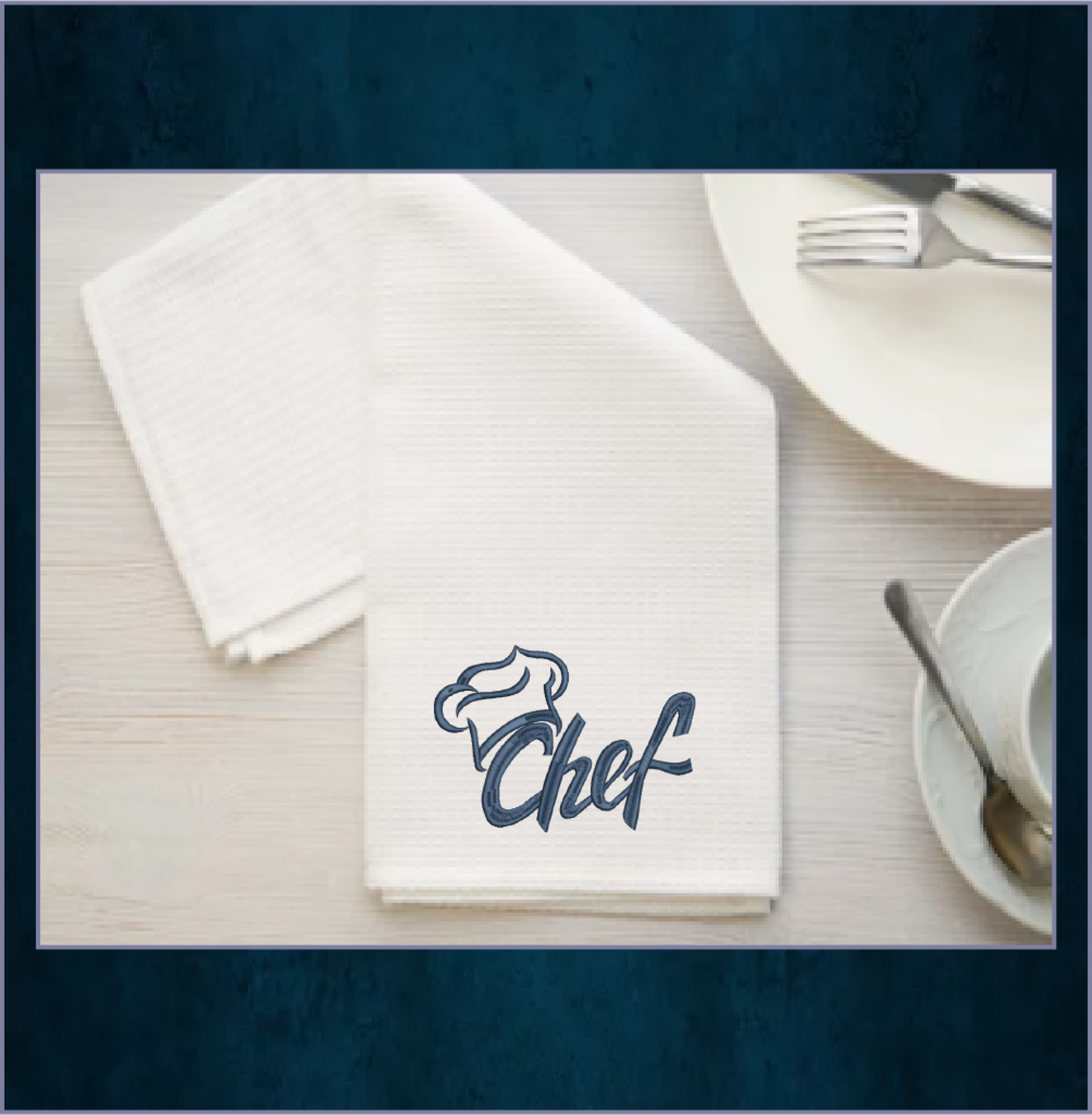 Chef Hat Machine Embroidery Design | Chef Hat Outline with Text | Kitchen & Culinary Embroidery | 6 Sizes (0630)