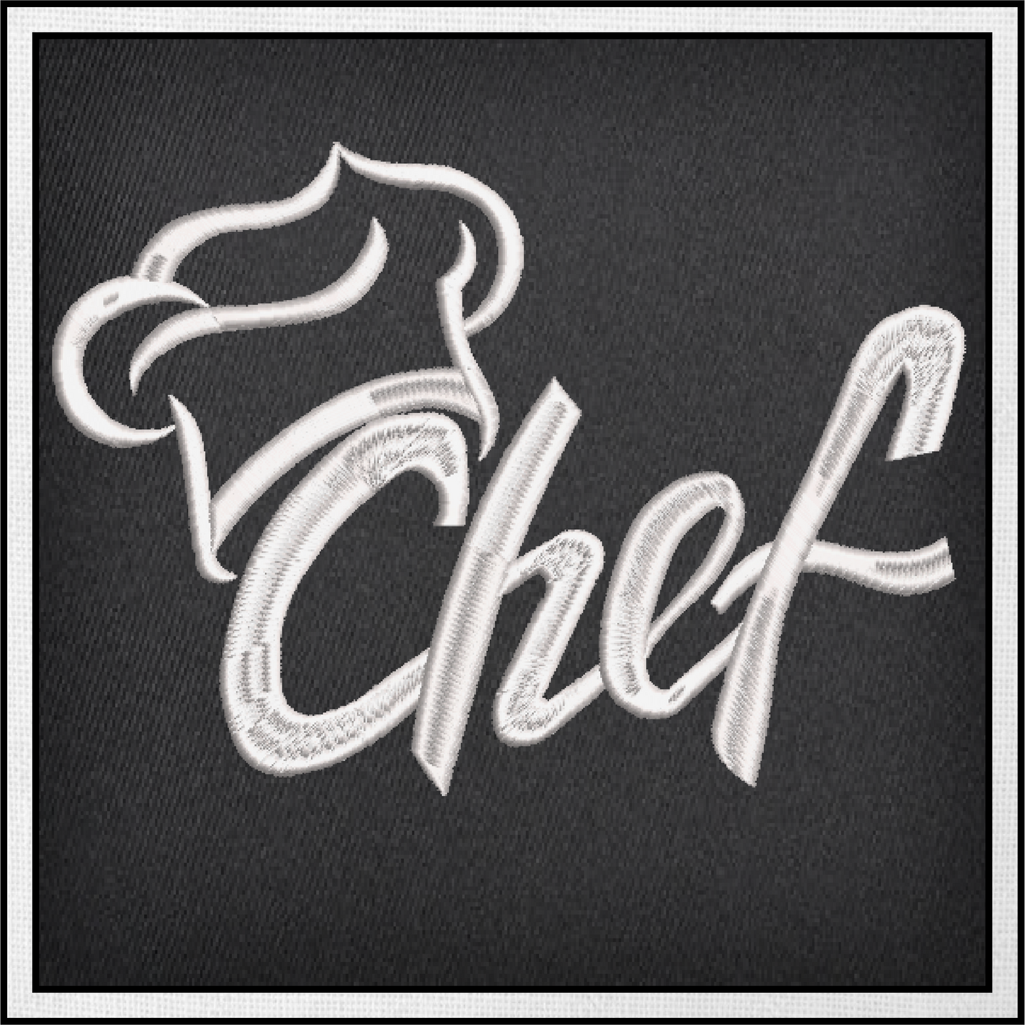 Chef Hat Machine Embroidery Design | Chef Hat Outline with Text | Kitchen & Culinary Embroidery | 6 Sizes (0630)