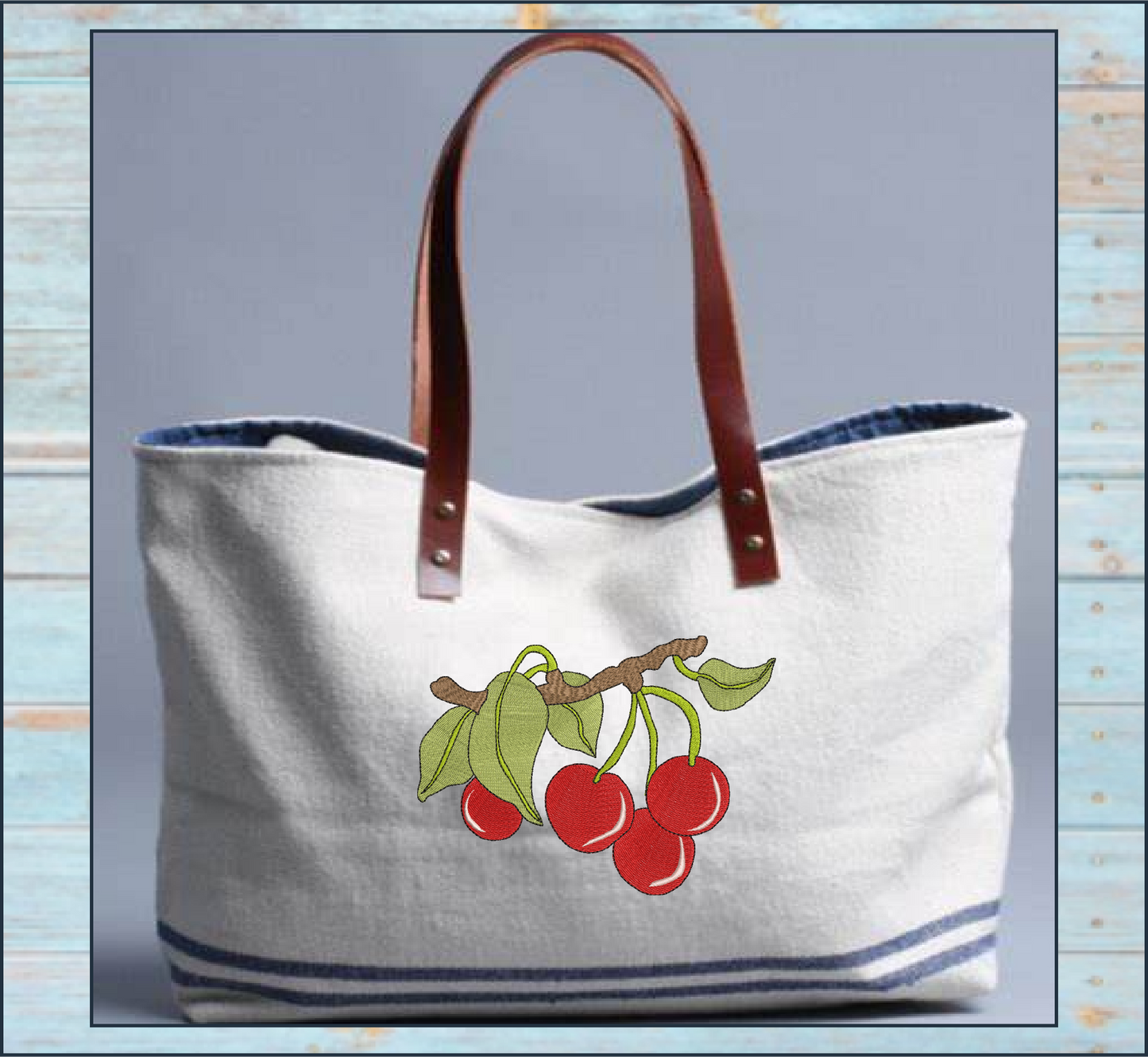 Cherries on the Branch Machine Embroidery Design | Summer Fruit Artistic Drawing | Fruit and Vegetables Design | 8 Sizes (0950)